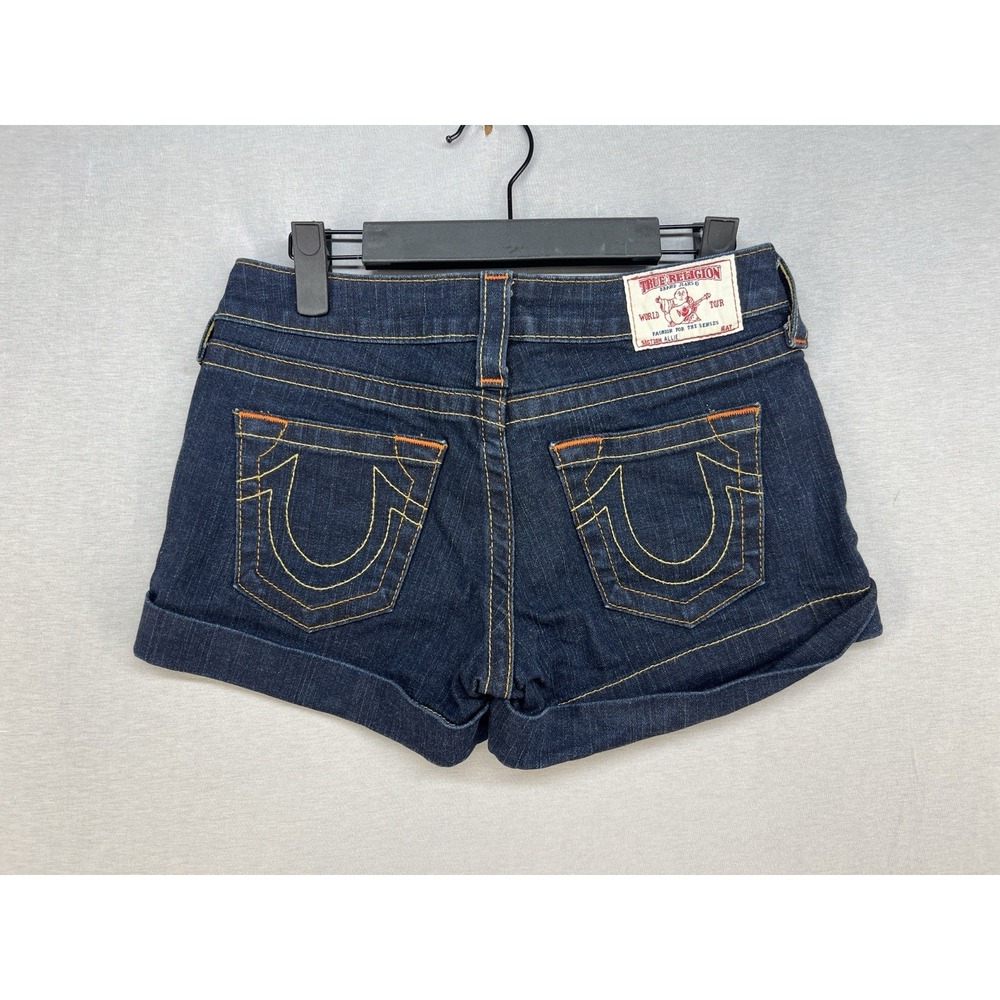 True Religion "Allie" Cuffed Jean Shorts 27 Low Rise
